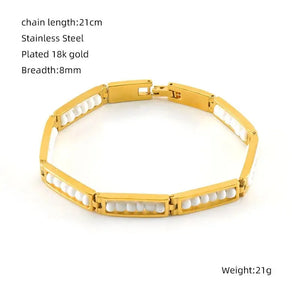CARLIDANA 2022 New Arrival Stainless Steel Jewelry Green and Yellow Color Orula Bracelet Mix Beads Unisex Bangle For Women