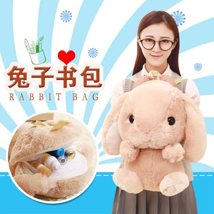 Long Ear Rabbit Plush Bag Cute Doll KawaiiShoulder Backpack Crossbody Bag Coin Purse Messenge Bags Plush Toy Girls Gift