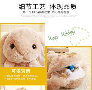 Long Ear Rabbit Plush Bag Cute Doll KawaiiShoulder Backpack Crossbody Bag Coin Purse Messenge Bags Plush Toy Girls Gift