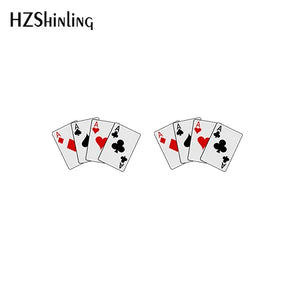 Earrings Poker Icon Funny Earrings Acrylic Resin Craft Epoxy Ear Accessories