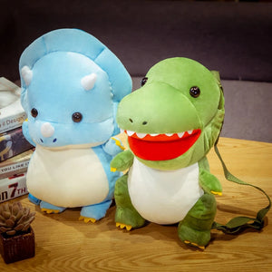 New Fashion Creative 3D Dinosaur Backpack Cute Animal Cartoon Plush Backpack Dinosaurs Bag for Children Kids Boy Gifts