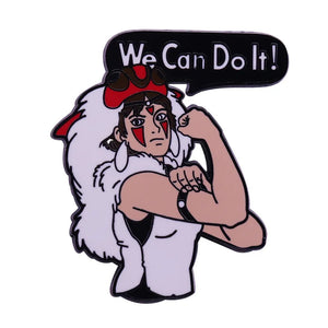 We Can Do It Enamel Pin Set Girl Power Female Brooch Strong Women Badge Gift