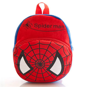 Disney Marvel Children's Anime Plush Backpack Mickey Mouse Spiderman Iron Man Kitty Cat High Capacity Cartoons Figure Baby Bag