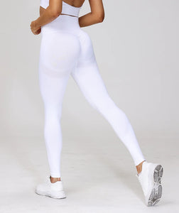 Seamless High Waist Yoga Pants Scrunch Gym Leggings Sport Women Fitness Ruched Butt Lifting Stretchy Legging Ribbed Booty Tights