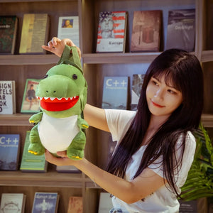 New Fashion Creative 3D Dinosaur Backpack Cute Animal Cartoon Plush Backpack Dinosaurs Bag for Children Kids Boy Gifts