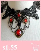 Victorian Gothic Halloween Red Rhinestone Charms Vampire Maxi Necklace Choker Fashion  Cocktail Evening Party Dress Jewelry