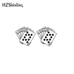 Earrings Poker Icon Funny Earrings Acrylic Resin Craft Epoxy Ear Accessories