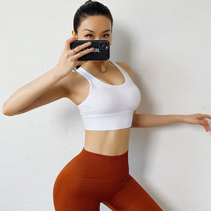 Yoga Bra Woman High Impact Sports Bra Cross Back Gym Workout Running Push Up Bra Crop Top Quick Dry Stretchy Fitness Top