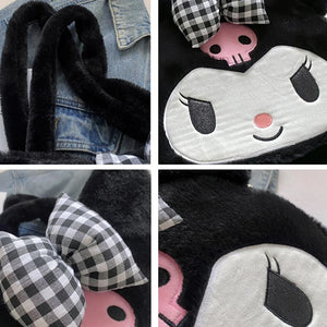 Kawaii Sanrio Plush Handbag Cinnamoroll Kuromi my Melody Women Tote Bagpack Shoulder Bag Fashion Female Messenger Bags Xmas Gift