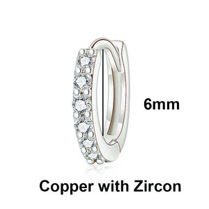 Stainless Steel Piercing Ear Helix Rook Tragus Snug Lobe Flat Earring for Women Zircon Piercing Drop Earring Matching Jewelry