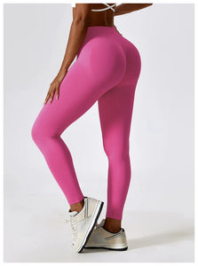 Scrunch Butt Gym Leggings Women Clothing  V Cross High Waist Yoga Pants Seamless Sports Leggings Femme Push Up Yoga Leggings