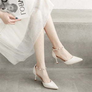 Fashion Women's Shoes Women's Sandals Summer 2024 Pointed Thick Heels Heeled Ssandal Single Buckle Strap Women Sandal Sandalias