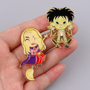 Hocus Pocus Enamel Pin Brooches for Women Men Lapel Pins Badges on Backpack Clothes Accessories Fashion Jewelry Halloween Gifts
