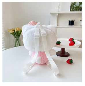 Kawaii Sanrio Hello Kitty Plush Backpack Stuffed Animal Doll Toy Women Plushie Bag Cartoon Cute Girl Shoulder Bag Birthday Gifts