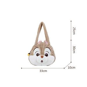 Disney Backpack Cartoon Chip 'n' Dale Plush Handbag Fashion Women's Bag Large Capacity Shoulder Bag Shopper Bag Birthday Gift