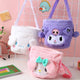 Sanrio Plush Shoulder Bag Cartoon Anime Kuromi Portable Drawstring Bag Cinnamoroll Plushies Toy My Melody Diagonal Package Gift