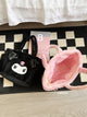 Sanrio Cute Lolita Kuromi My Melody Handbag Plush Bag Lovely Janpaese Style Shoulder Bag For Girl Student Black High-capacity