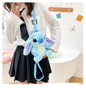 New Disney Cartoon Plush Backpack Kawai Stitch Doll Shoulder Bag Autumn And Winter Style Children'S Schoolbag Kindergarten Gifts