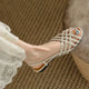 Women's Shoes 2024 High Quality Open Toe Solid Women's Sandals Summer Fashion Beach Sandals Square Heel PU Casual Sandals