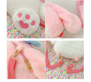 Large Sanrio Plush Backpack Cute Cinnamoroll Plush Doll My Melody Bag Cartoon Kawaii  Kulomi Plush Bag Gifts for Kids Girls