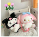 Large Sanrio Plush Backpack Cute Cinnamoroll Plush Doll My Melody Bag Cartoon Kawaii  Kulomi Plush Bag Gifts for Kids Girls
