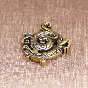 Lucky Feng Shui Copper Chinese Dragon Creative Retro Incense Holder Household Indoor Line Incense Burner Home Decor Craft