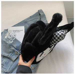 Kawaii Sanrio Plush Handbag Cinnamoroll Kuromi my Melody Women Tote Bagpack Shoulder Bag Fashion Female Messenger Bags Xmas Gift