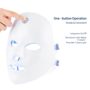 7 Colors Photon Facial LED Mask Red Light Therapy Anti Aging Face Neck Beauty Mask Relaxation Treatment Anti-Wrinkle Skin Care