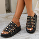 Women Platform Ssandals High Heels Slippers 2024 New Summer Flip Flops Beach Sandals Femme Designer New Rivet Party Dress Slides