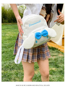 Sanrio Plush Bag Korean Version Cute and Versatile Plush Large Capacity Girl Heart Backpack Cartoon Leisure Student Backpack