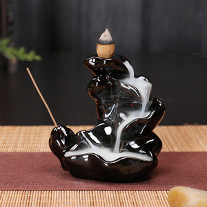 Creative Home Decor Backflow Stick Incense Burner Ceramic Censer Home Decoration Use In Home Teahouse Zen Yoga Decor -No Incense