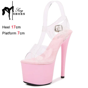 17CM High Heels Dance Shoes Modern Peep Toe Sandal