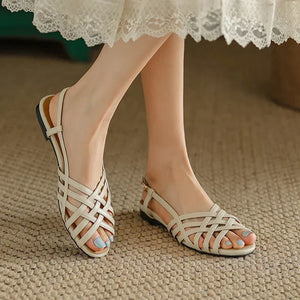 Women's Shoes 2024 High Quality Open Toe Solid Women's Sandals Summer Fashion Beach Sandals Square Heel PU Casual Sandals