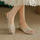 Women's Shoes 2024 High Quality Open Toe Solid Women's Sandals Summer Fashion Beach Sandals Square Heel PU Casual Sandals