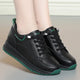 Spring Autumn Fashion Chunky Causal Women Mother Shoes Walking Comfortable Soft Leather Running  Non-slip Soft Leather Sneakers