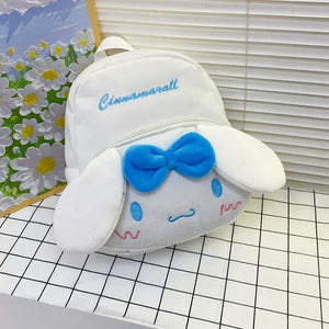 Sanrio Plush Bag Korean Version Cute and Versatile Plush Large Capacity Girl Heart Backpack Cartoon Leisure Student Backpack