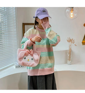 Sanrio Cinnamoroll Cute Plush Fashion Handbag 2023 New Cartoon Multicolor Furry Small Shoulder Bag Messenger Bag Backpack Wallet