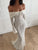 Fantoye Sexy Off Shoulder Lace Women Maxi Dress White Flare Sleeve Evening Dress Female Autumn Skinny Elegant Party Club Outfits