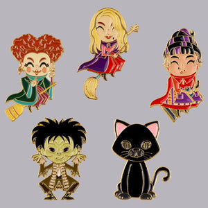 Hocus Pocus Enamel Pin Brooches for Women Men Lapel Pins Badges on Backpack Clothes Accessories Fashion Jewelry Halloween Gifts
