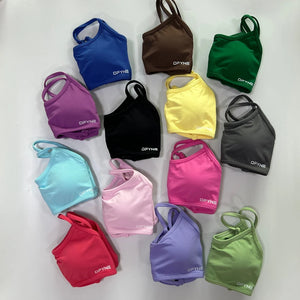 Dfyne Dynamic Backless Sports Bra Women Seamless Cross Back Bra Padded Yoga Top Yoga Bra StretchMedium Support Gym Crop Top