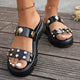 Women Platform Ssandals High Heels Slippers 2024 New Summer Flip Flops Beach Sandals Femme Designer New Rivet Party Dress Slides