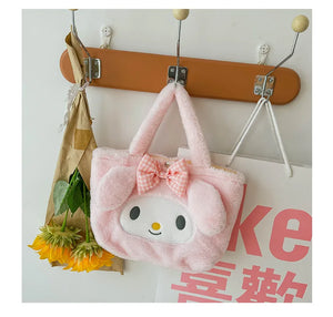 Sanrio Cinnamoroll Cute Plush Fashion Handbag 2023 New Cartoon Multicolor Furry Small Shoulder Bag Messenger Bag Backpack Wallet