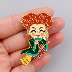Hocus Pocus Enamel Pin Brooches for Women Men Lapel Pins Badges on Backpack Clothes Accessories Fashion Jewelry Halloween Gifts