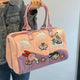 Cute The Powerpuff Girls Plush Bag Lovely Shoulder Bag Cartoon Anime Blossom Bubbles Luggage Bag High-capacity Xmas Gifts Girl