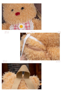 ZU Kawaii Plush Backpacks Stuffed Animal Teddy Dog Poodle Bear Bags Cute Children Teenager Gifts Soft School Backpack
