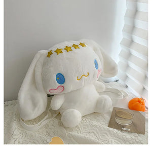 Large Sanrio Plush Backpack Cute Cinnamoroll Plush Doll My Melody Bag Cartoon Kawaii  Kulomi Plush Bag Gifts for Kids Girls