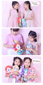 Mermaid Princess Shoulder Bags Little Girls Cute Coin Purses Children Mermaid Plush Toy Crossbody Bag