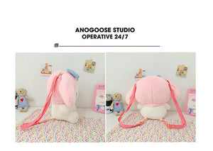 Large Sanrio Plush Backpack Cute Cinnamoroll Plush Doll My Melody Bag Cartoon Kawaii  Kulomi Plush Bag Gifts for Kids Girls