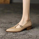 Shoes for Women Brand Summer Basic Pointy Pumps Ladies Elegant Buckle Strap Square Heels Ssandals Office & Career Female Shoes