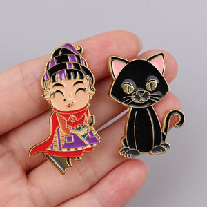 Hocus Pocus Enamel Pin Brooches for Women Men Lapel Pins Badges on Backpack Clothes Accessories Fashion Jewelry Halloween Gifts